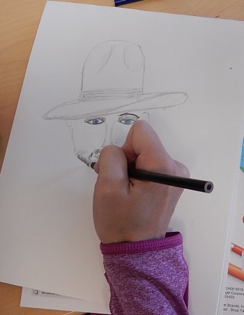Pencil Sketch 2 - Blue Eyes on Boy George by BoyGeorge.com